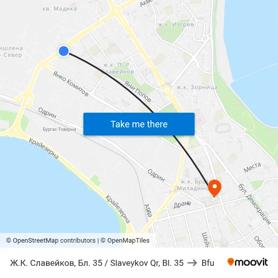 Slaveykov Quarter, Block 35 to BFU map