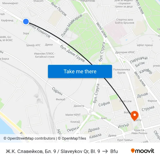 Slaveykov Quarter, Block 9 to BFU map