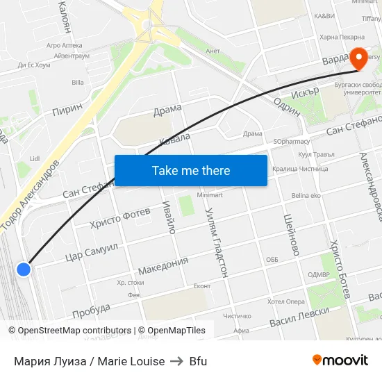 Marie Louise to BFU map