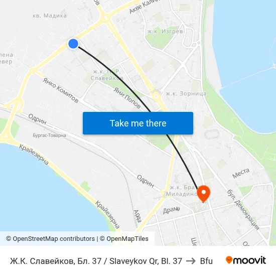 Slaveykov Quarter, Block 37 to BFU map