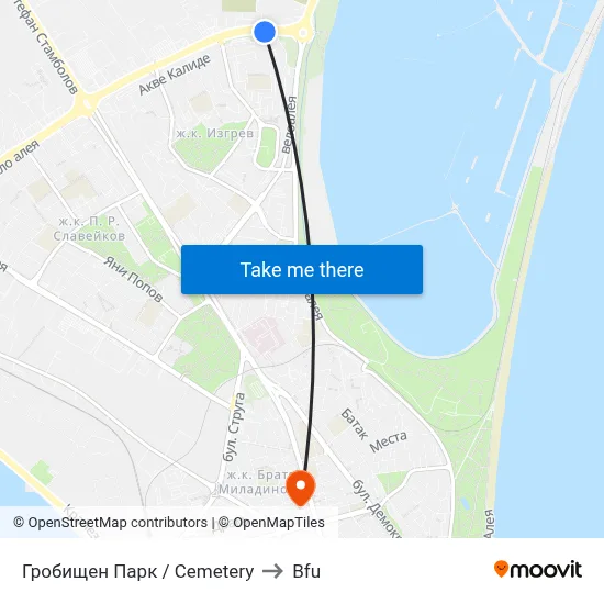 Cemetery to BFU map