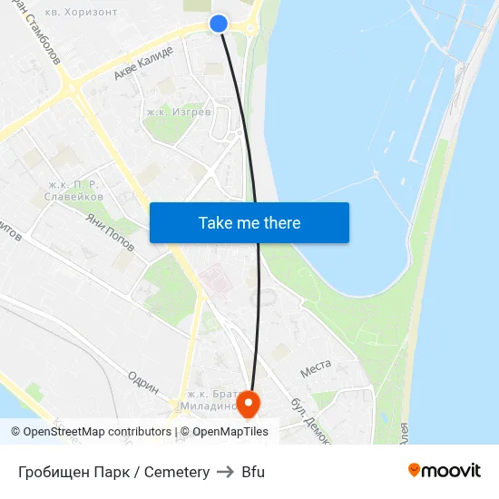 Cemetery to BFU map