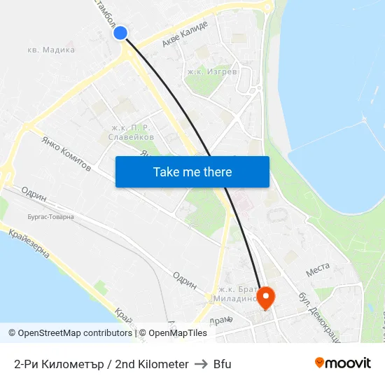 2nd Kilometer to BFU map