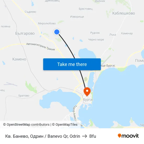 Banevo Quarter, Odrin to BFU map