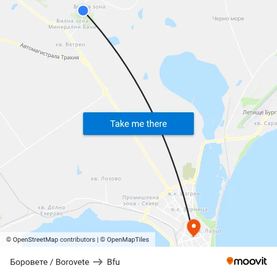 Borovete to BFU map