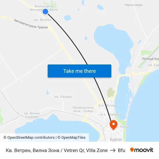 Vetren Quarter, Villa Zone to BFU map