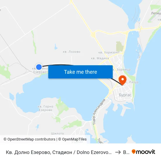 Dolno Ezerovo Quarter, Stadium to BFU map