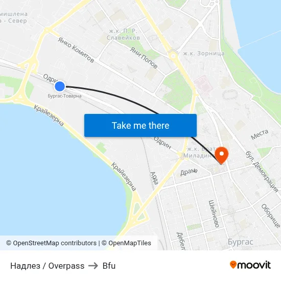 Overpass to BFU map