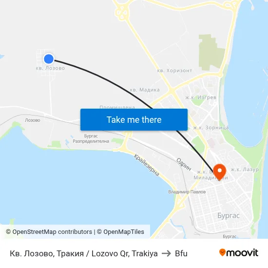 Lozovo Quarter, Trakiya to BFU map