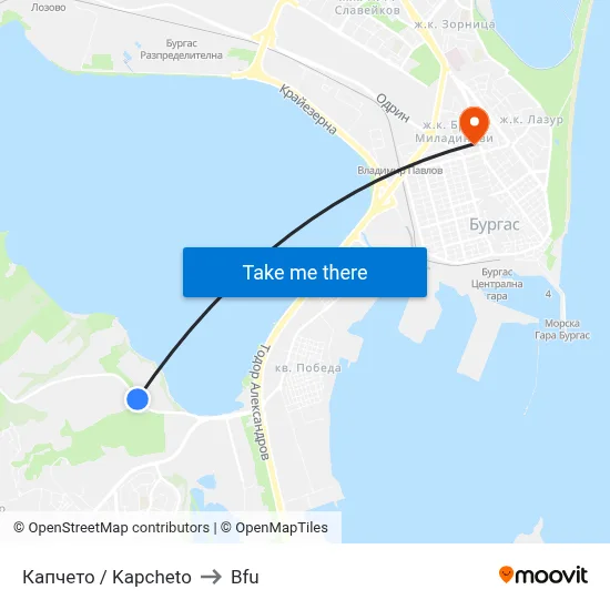 Kapcheto to BFU map