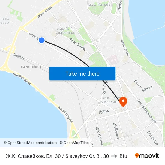Slaveykov Quarter, Block 30 to BFU map