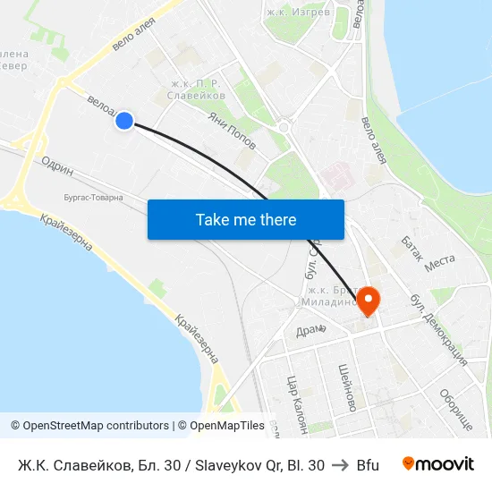 Slaveykov Quarter, Block 30 to BFU map