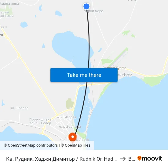 Rudnik Quarter, Hadzhi Dimitar to BFU map
