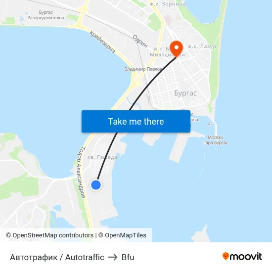 Autotraffic to BFU map