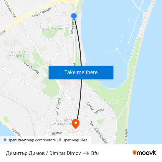 Dimitar Dimov to BFU map