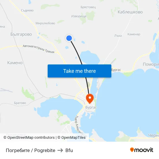 Pogrebite to BFU map