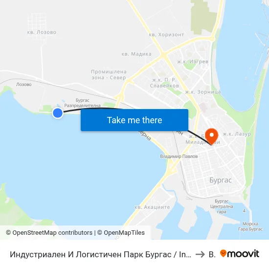 Industrial And Logistic Park Burgas to BFU map