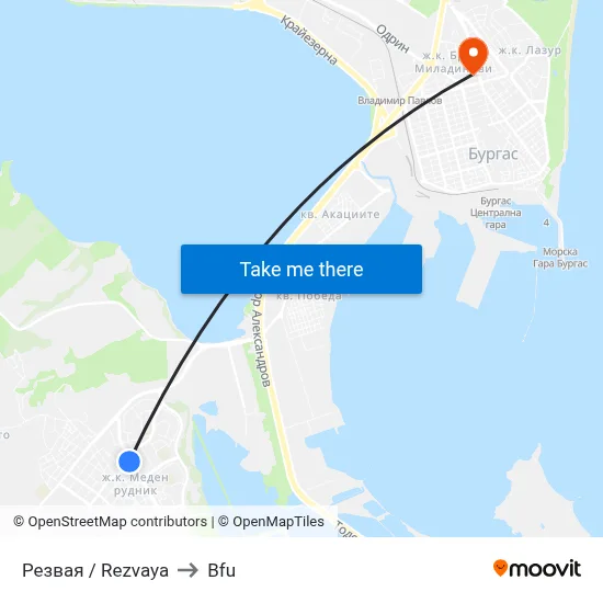 Rezvaya to BFU map