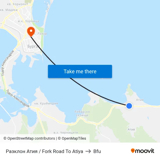 Fork Road To Atiya to BFU map