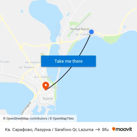 Sarafovo Quarter, Lazurna to BFU map