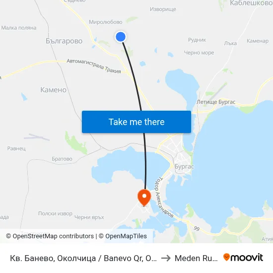 Banevo Quarter, Okolchitsa to Meden Rudnik map