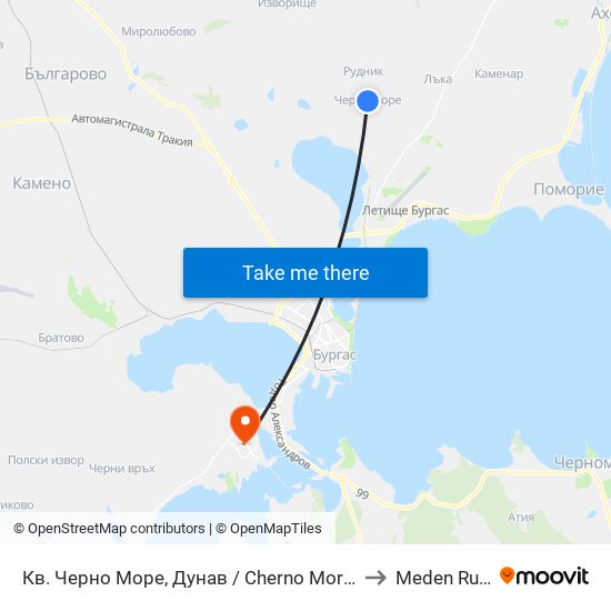 Кв. Черно Море, Дунав / Cherno More Qr, Dunav to Meden Rudnik map