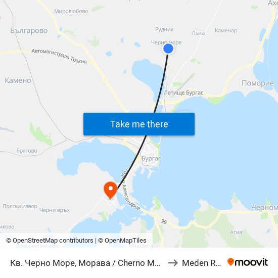 Кв. Черно Море, Морава / Cherno More Qr, Morava to Meden Rudnik map