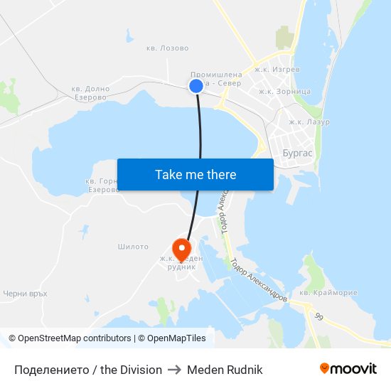 Поделението / the Division to Meden Rudnik map