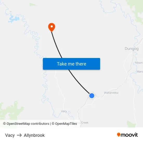 Vacy to Allynbrook map