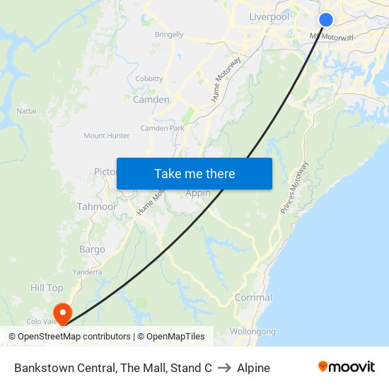 Bankstown Central, The Mall, Stand C to Alpine map