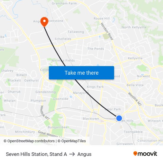 Seven Hills Station, Stand A to Angus map