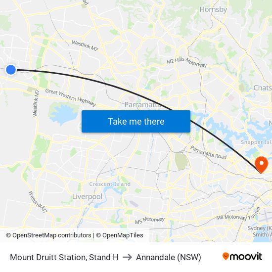 Mount Druitt Station, Stand H to Annandale (NSW) map