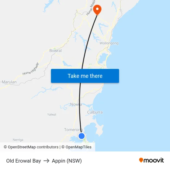 Old Erowal Bay to Appin (NSW) map