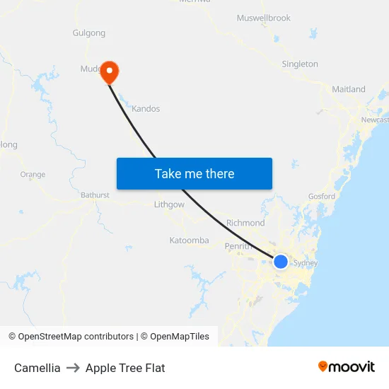 Camellia to Apple Tree Flat map
