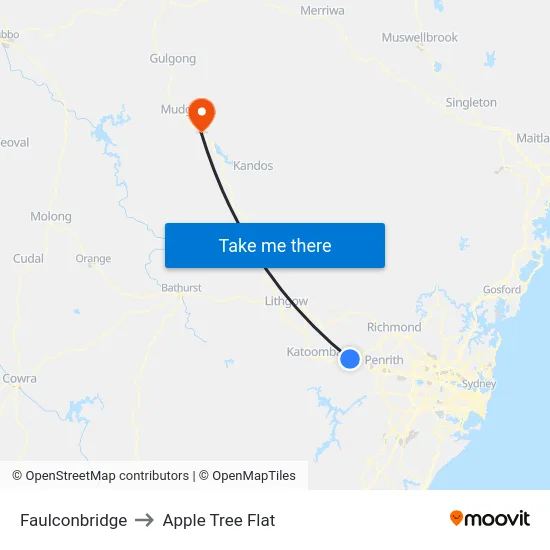 Faulconbridge to Apple Tree Flat map