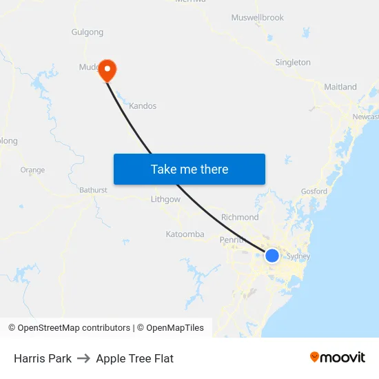 Harris Park to Apple Tree Flat map