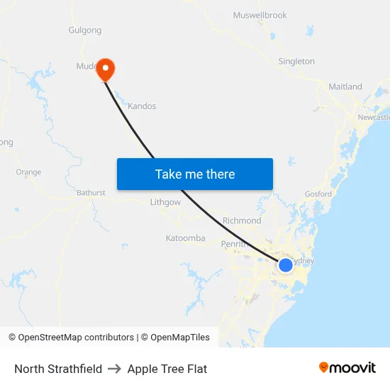 North Strathfield to Apple Tree Flat map