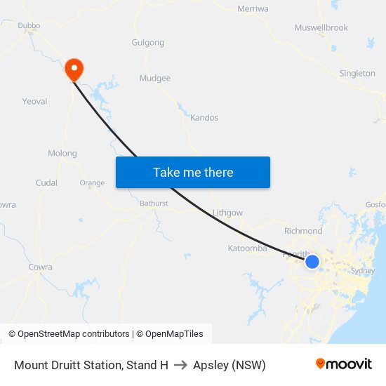 Mount Druitt Station, Stand H to Apsley (NSW) map
