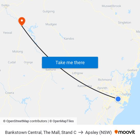 Bankstown Central, The Mall, Stand C to Apsley (NSW) map
