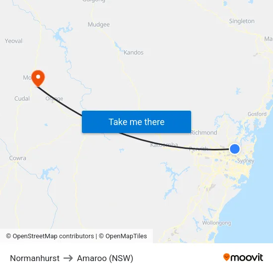 Normanhurst to Amaroo (NSW) map