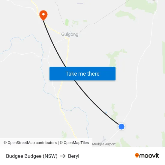 Budgee Budgee (NSW) to Beryl map