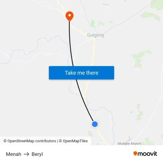 Menah to Beryl map