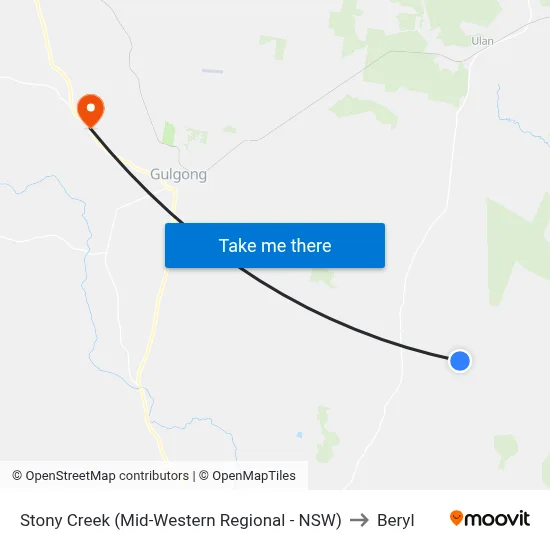 Stony Creek (Mid-Western Regional - NSW) to Beryl map