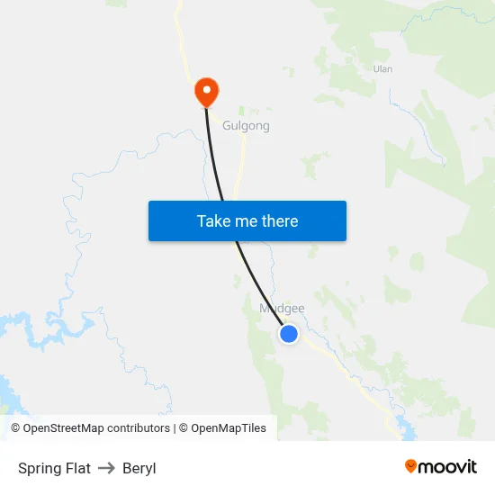 Spring Flat to Beryl map