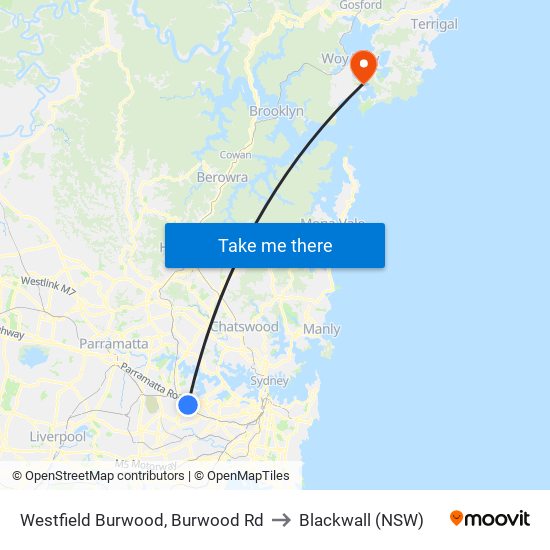 Westfield Burwood, Burwood Rd to Blackwall (NSW) map