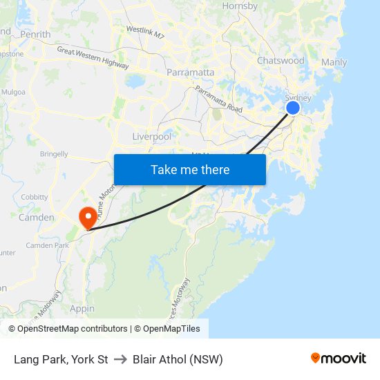 Lang Park, York St to Blair Athol (NSW) map
