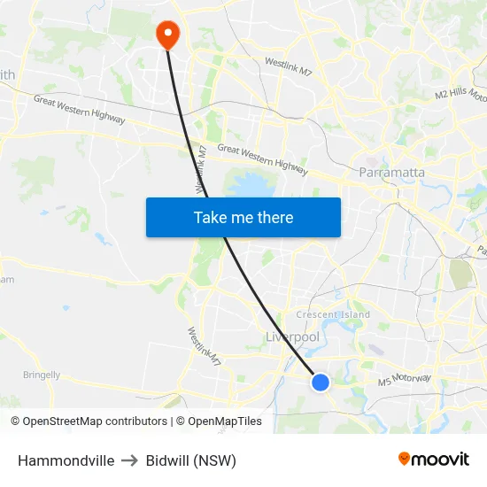 Hammondville to Bidwill (NSW) map