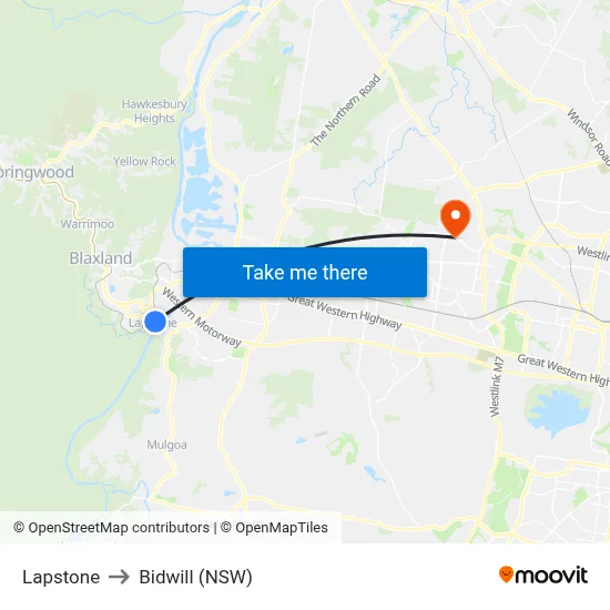 Lapstone to Bidwill (NSW) map