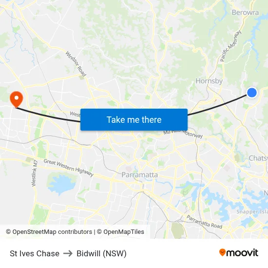 St Ives Chase to Bidwill (NSW) map