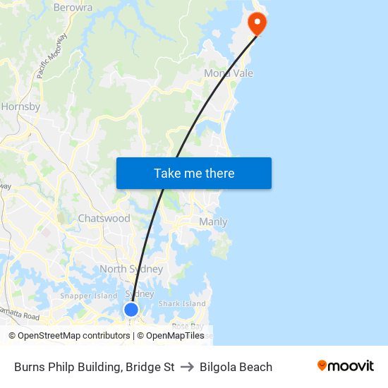 Burns Philp Building, Bridge St to Bilgola Beach map